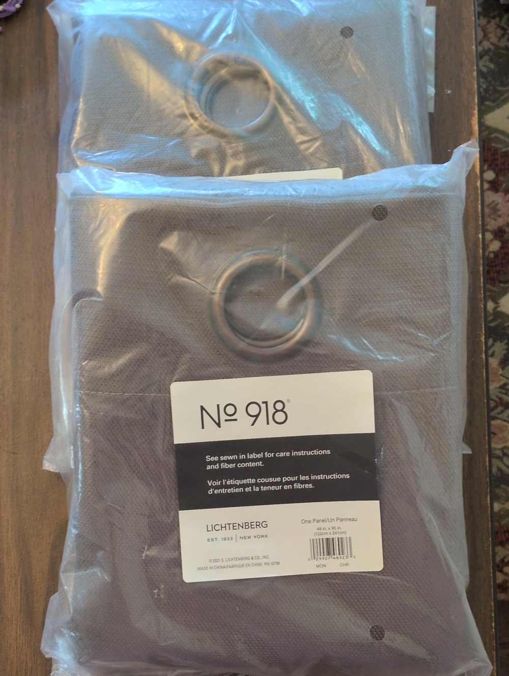 No 918 Grey Curtains 48x95in
